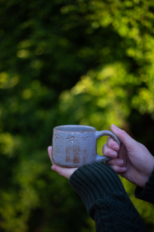 Carved Blue Mug