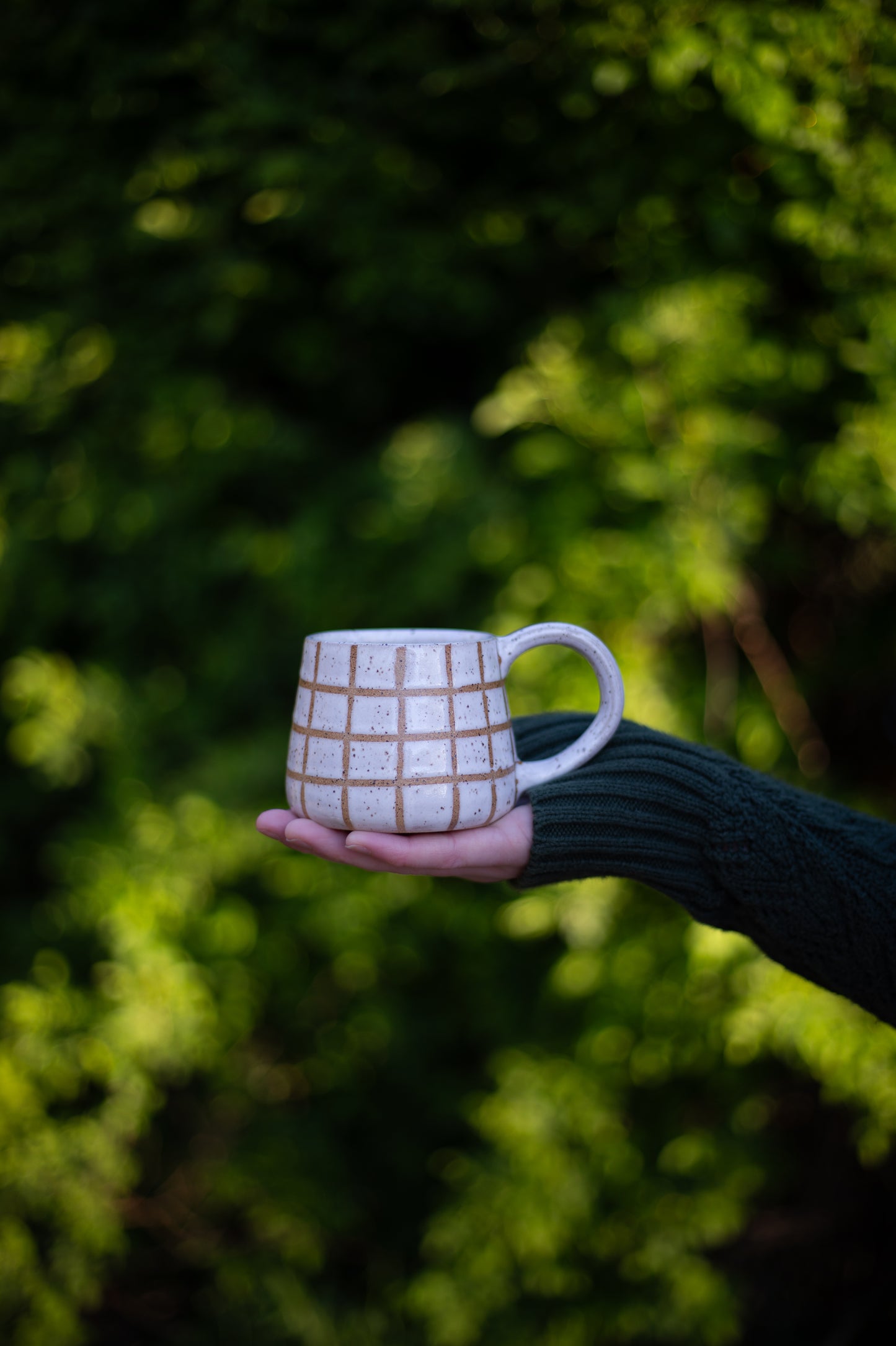 White Plaid Mug