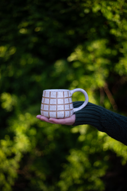 White Plaid Mug