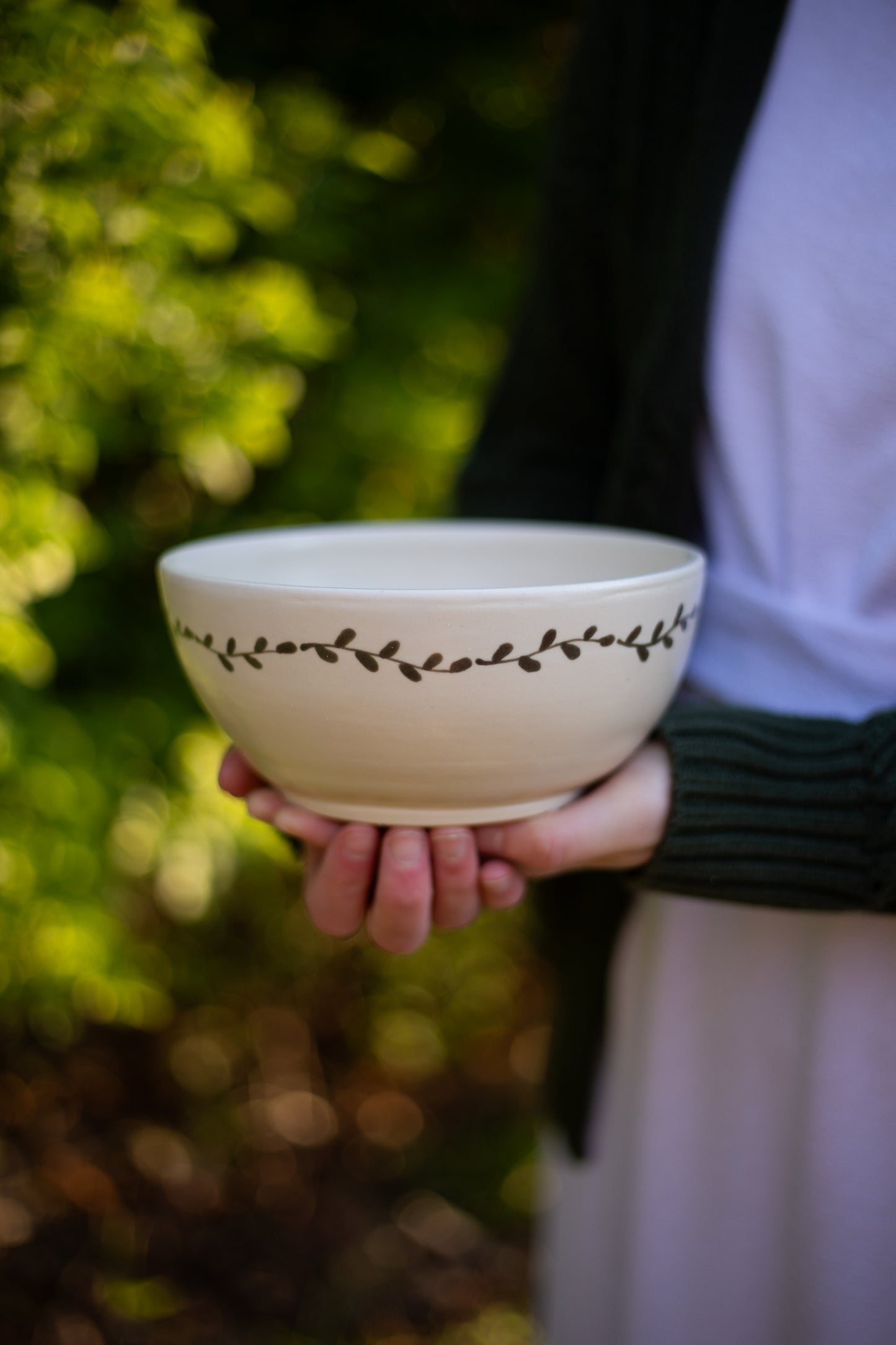 Olive Green Leaves Bowl